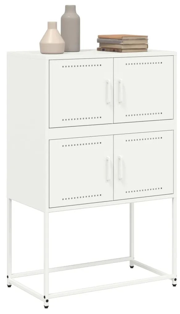 Credenza bianca 68,5x38,5x107 cm in acciaio