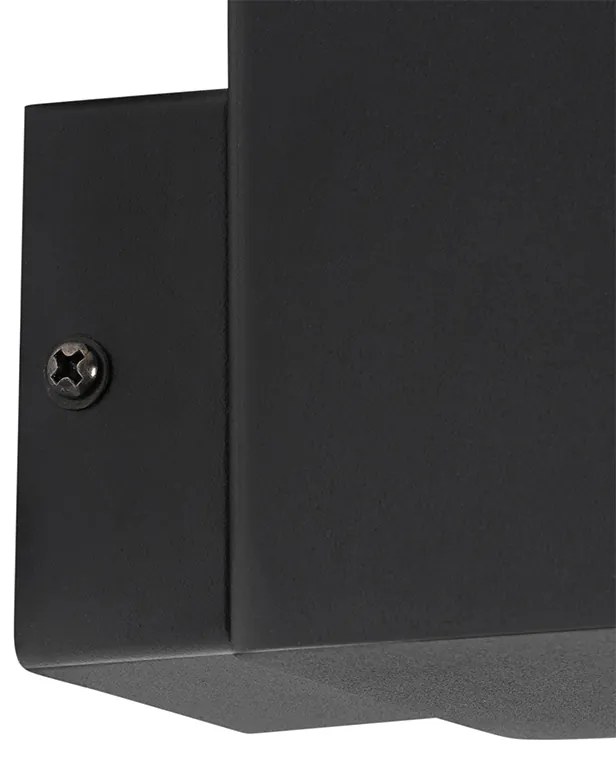 Lampada da parete esterna moderna nera IP44 con vetro fumé - Denmark