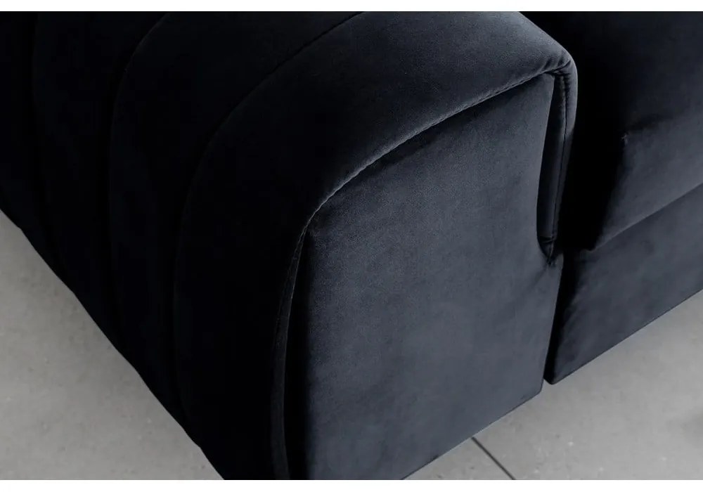 Divano color antracite allungabile e rivestimento in velluto 261 cm Laurence – ELTAP