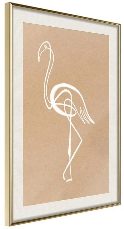 Poster  Lonely Bird  Cornice Quadri Cornice d'oro con passe-partout, Larghezza x Altezza Home decor 30x45