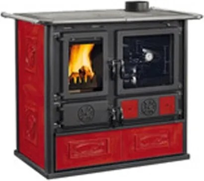 Cucina a legna Rosa Vst.16 8,8 kW Bordeaux - La Nordica