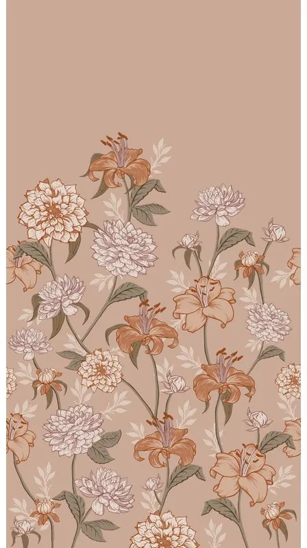 Fotomurale Fiori, terracotta