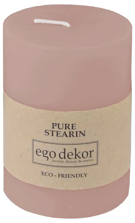 Candela Friendly rosa cipria, tempo di combustione 37 h Eco - Eco candles by Ego dekor