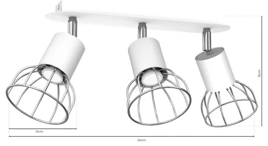 Faretto DANTE 3xGU10/25W/230V bianco/cromato lucido