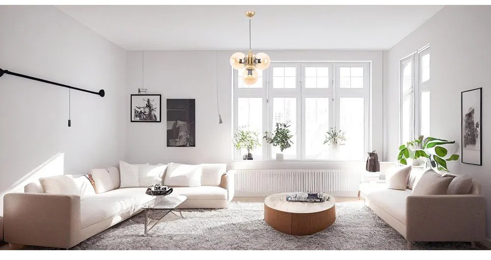 Lampada a sospensione con paralume in vetro giallo-oro ø 15 cm Hector - Squid Lighting