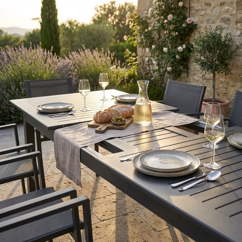 ARGENTUM - tavolo da giardino allungabile in alluminio da 220