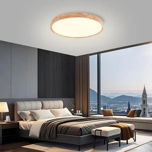 Brilagi - Lampada a LED dimmerabile WOODROUND LED/40W/230V 3000-6000K Ø 60 cm+telecomando