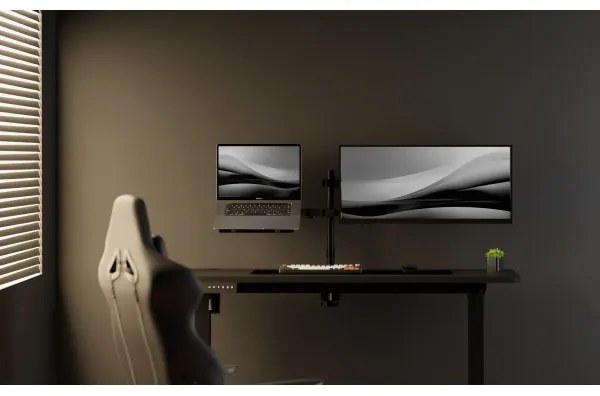 Altezza regolabile scrivania LEVANO 140x60 cm nero