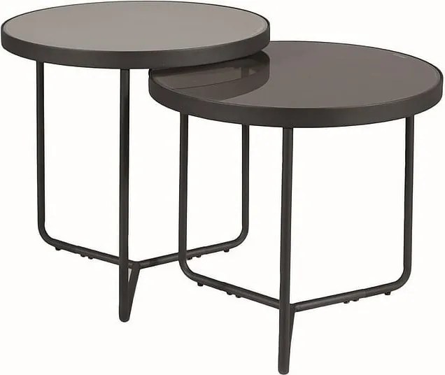 Set di Tavolini da caffè Penelope in grigio/grigio chiaro/nero