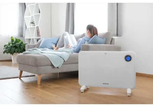 Sencor - Termoconvettore con display LCD e termostato 750W/1500W/230V IP24