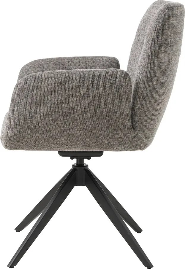 Sedia da pranzo grigia in imbottito con braccioli Roxana – Unique Furniture