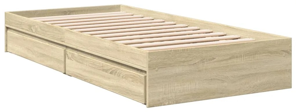 Giroletto cassetti rovere sonoma 90x200 cm legno multistrato