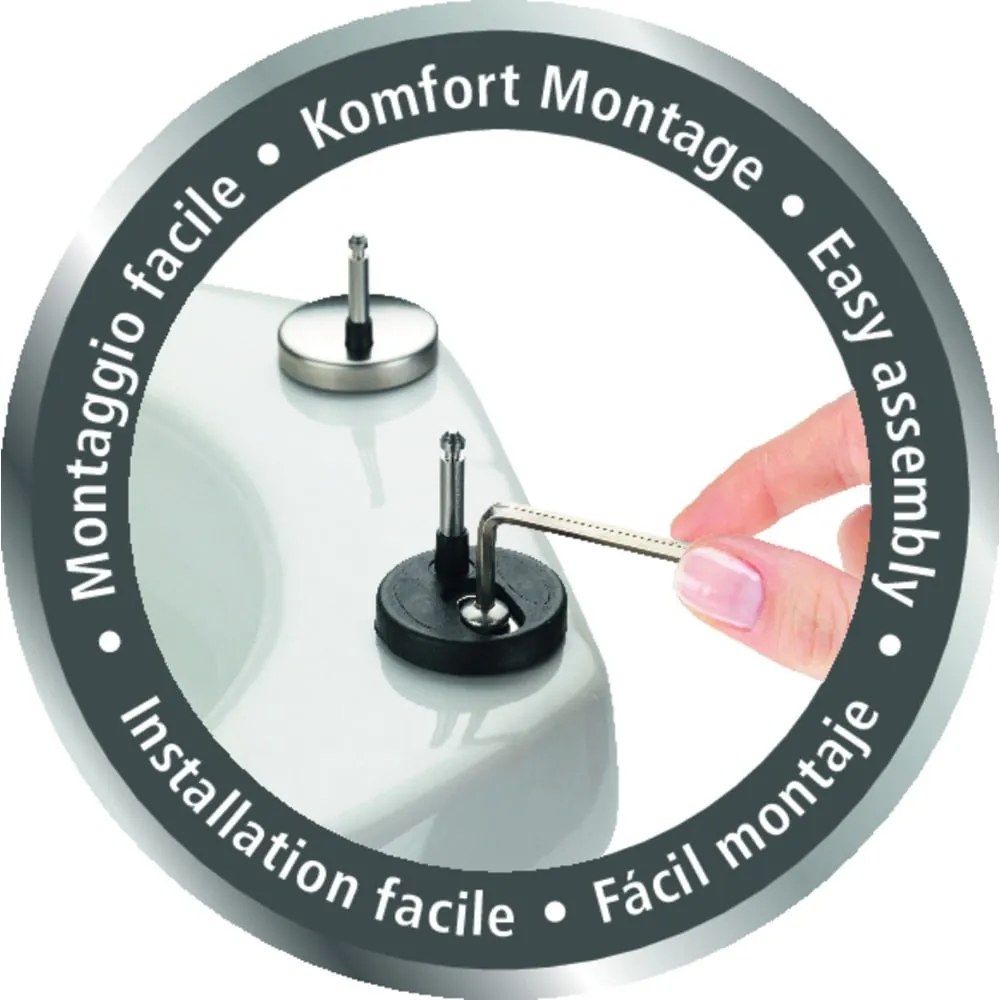 Sedile WC con chiusura Easy-Close (automatica) 38 x 44,5 cm Menin – Wenko