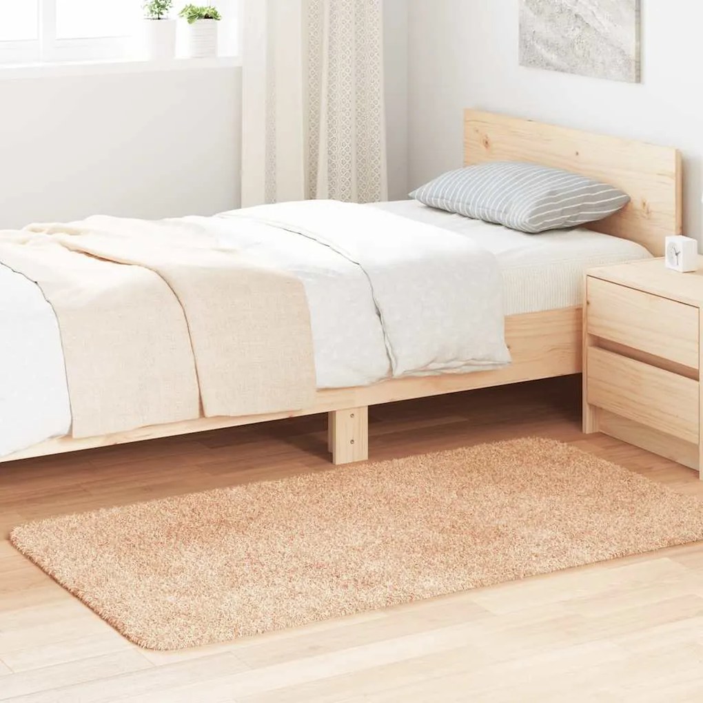 Tappeto Shaggy A Pelo Lungo Navarra Beige 80x150 Cm Poliestere /