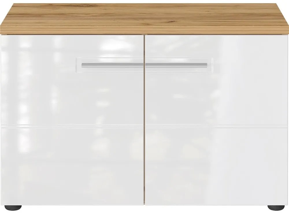 Scarpiera bianca naturale in rovere con panca Aledo - Germania