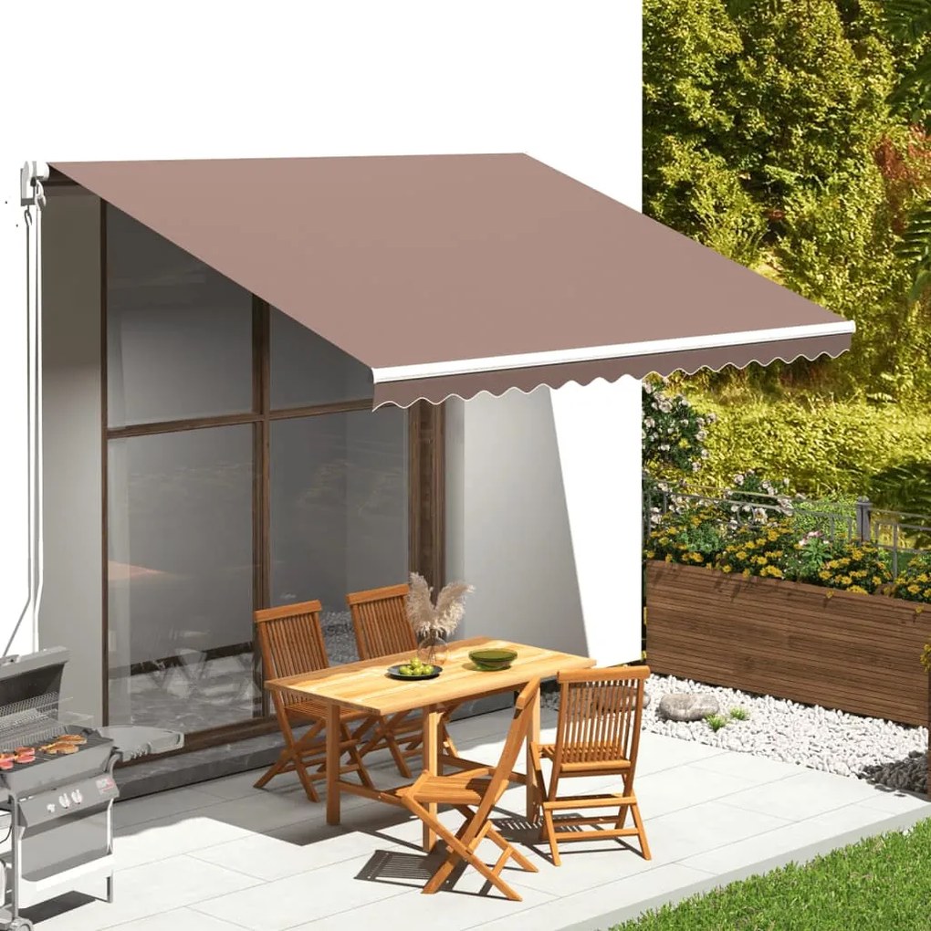 Tessuto Di Ricambio Per Tenda Da Sole Marrone 4x3 M /