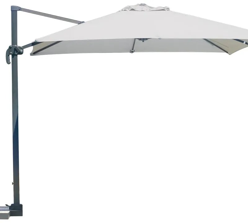 Ombrellone decentrato antracite M 02G L 400 x 300 cm con telo bianco