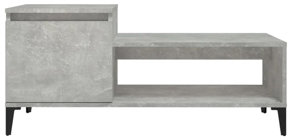 Tavolino salotto grigio cemento 100x50x45 cm legno multistrato