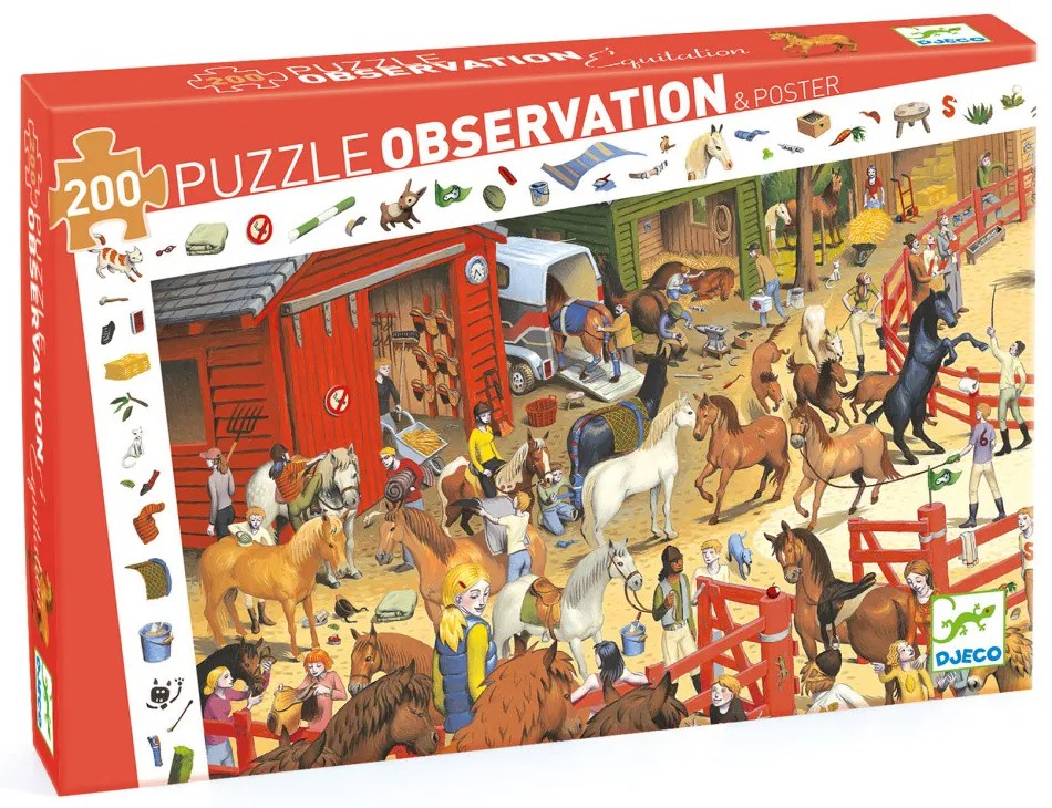 Un puzzle e un gioco di osservazione - equestre - 200 pezzi