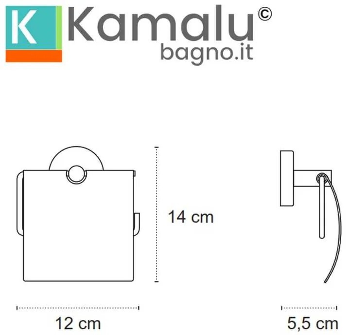 Kamalu - portarotolo coperto in acciaio inox nero opaco | mira-n