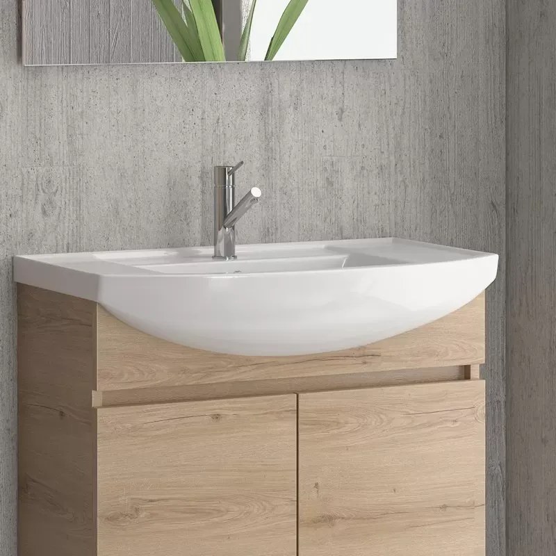 Mobile bagno 80 cm sospeso con 2 ante BN-80A - KAMALU
