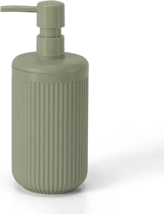 Dispenser sapone verde in plastica rigida cannettata Arizona
