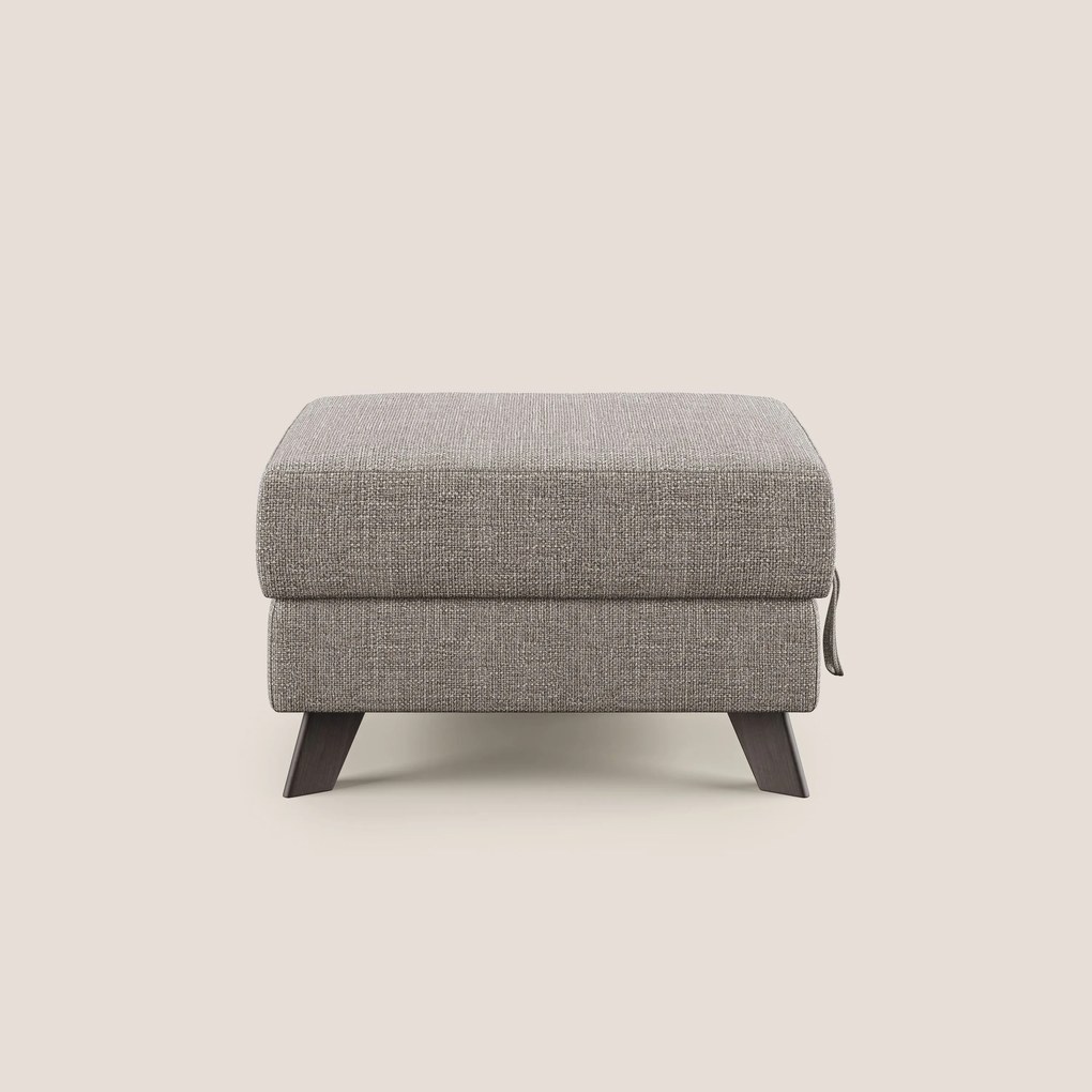Moon Pouf contenitore e piedini alti in tessuto morbido ad intreccio soft-touch impermeabile T06
