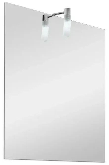 Specchio bagno 50x60 cm reversibile con luce LED in vetro satinato
