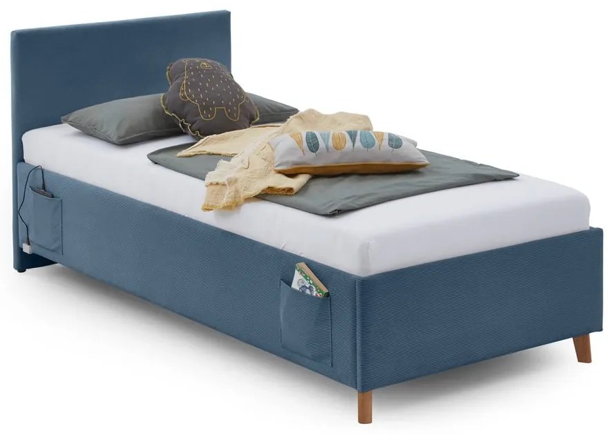 Letto da bambini blu imbottito rete non inclusa 90x200 cm Cool – Meise Möbel