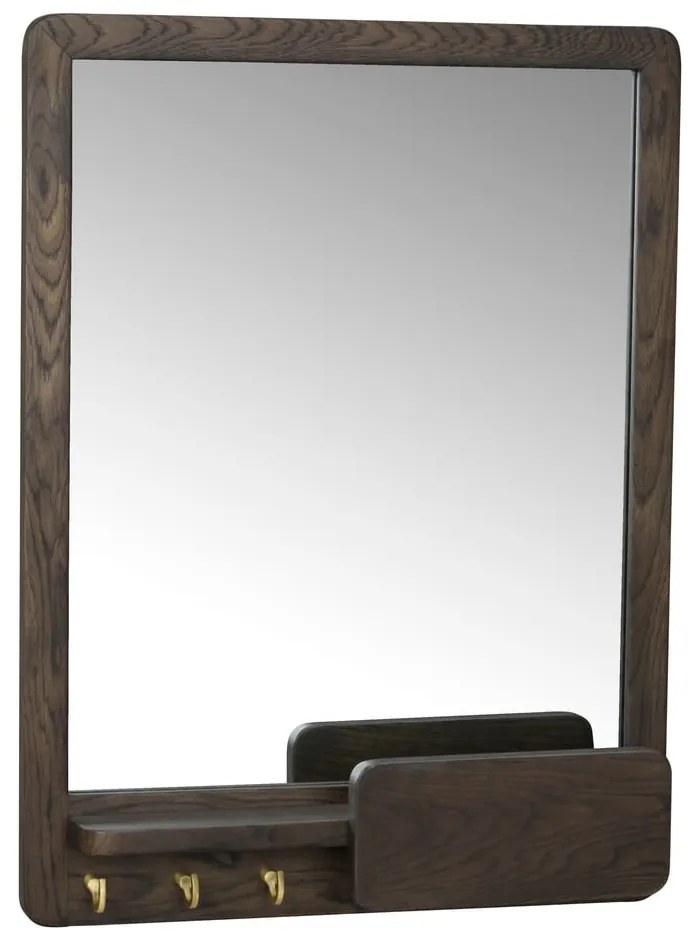 Specchio da parete con mensola con cornice in legno 45x60 cm Inverness - Rowico