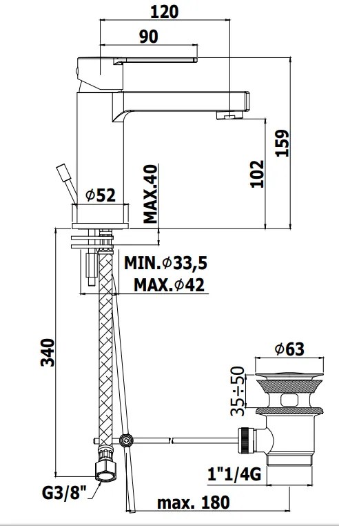 Paffoni Ringo RIN071KCR Miscelatore Lavabo Con Scarico Clic Clak Cromo