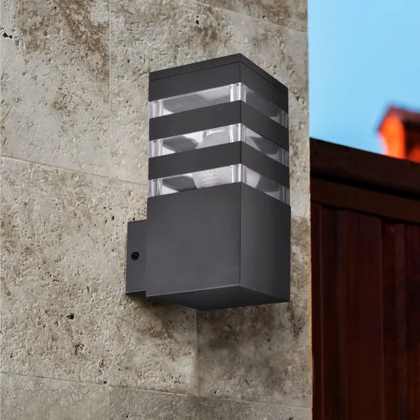 LED RGBW dimmerabile applique da esterno TEKSAS 1xE27/9W/230V IP44 antracite