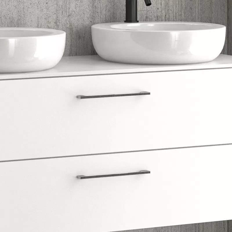 Mobile bagno 120cm con 2 cassetti e piano per lavabo appoggio EL-120P - KAMALU