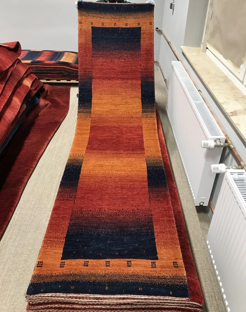 Loribaft Tappeto 280x80 Rosso (Iran) Annodato A Mano