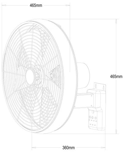 Lucci air 213125 - Ventilatore da parete BREEZE 55W/230V nero/marrone + tc