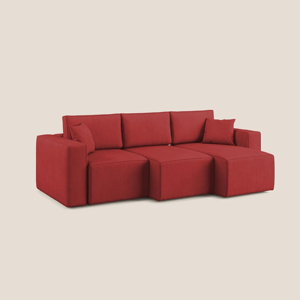 Morfeo divano con 3 sedute estraibili in morbido tessuto impermeabile T02 rosso