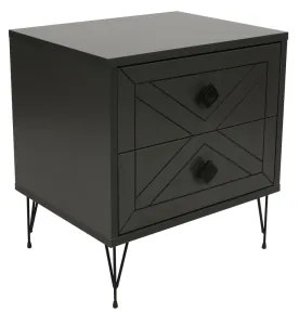 Comodino LUNA 55x50 cm antracite/nero