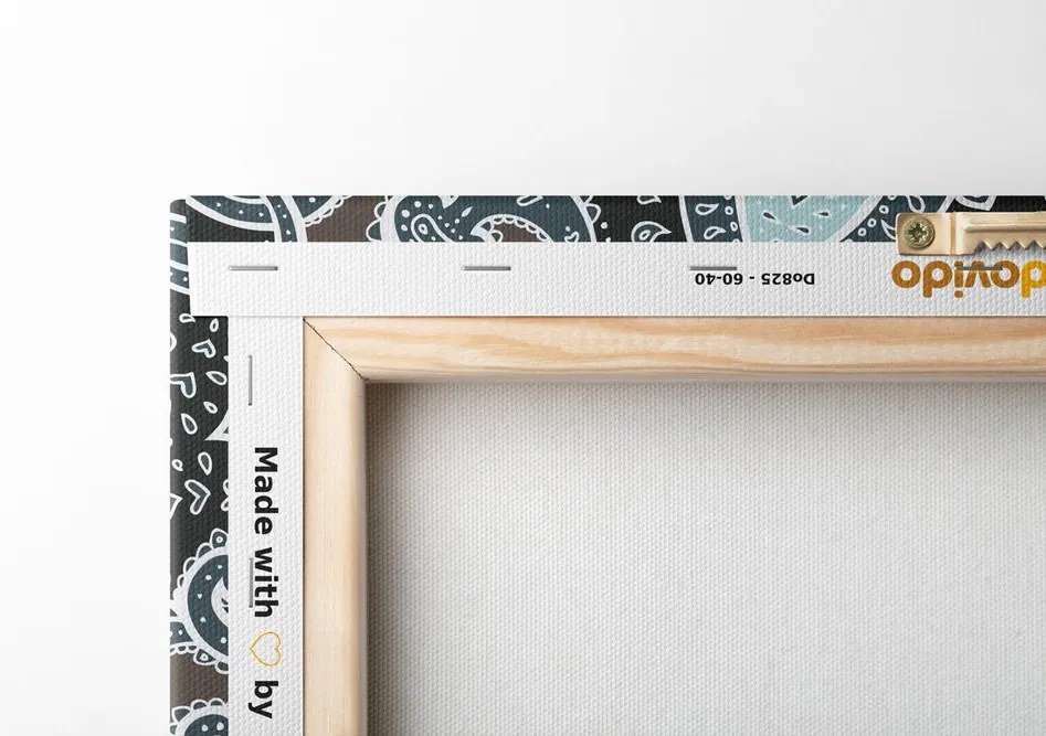 Quadro su tela – Mandala con motivo indiano in azzurro