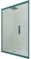 Porta doccia scorrevole 110 CM H 200 Vetro Trasparente Profilo Verde night watch mod. Deco