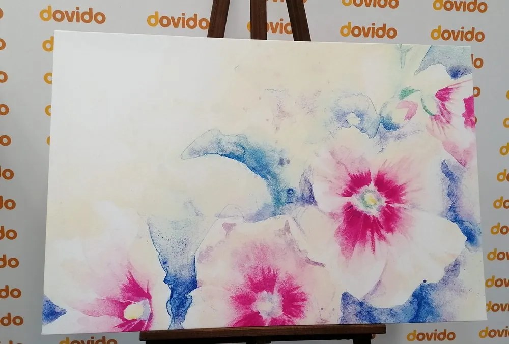 Quadro su tela – Illustrazione acquerello di fiori rosa