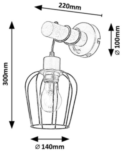 Rabalux 5244 - Applique FABIAN 1xE27/40W/230V