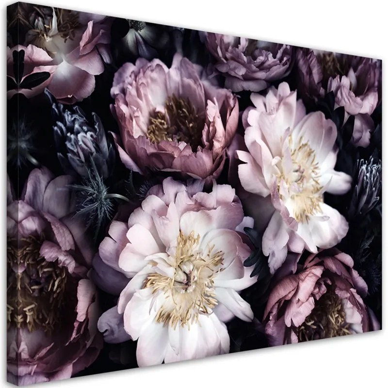 Quadro su tela, Giardino vintage per bouquet di fiori  Dimensioni 100x70