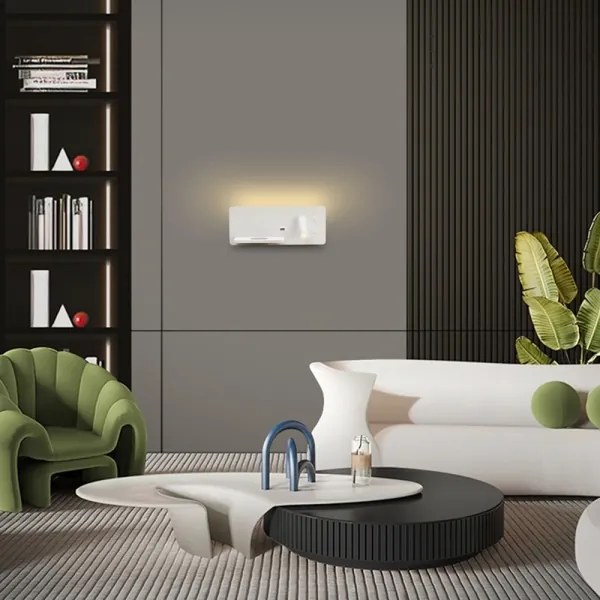 Immax 08286L-LED Applique con ripiano, USB e ricarica wireless LED/3W/230V + LED/3W