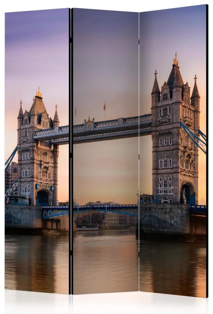 Paravento Tramonto sul ponte - architettura di Londra sul fiume