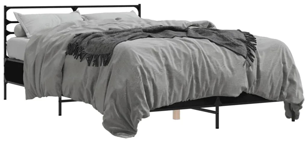 Giroletto Nero 140x190 Cm İn Legno Multistrato E Metallo /