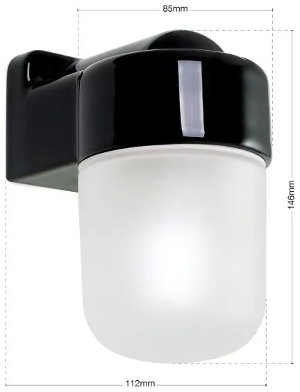 Orion - Lampada da parete OSTIA 1xE27/40W/230V nera