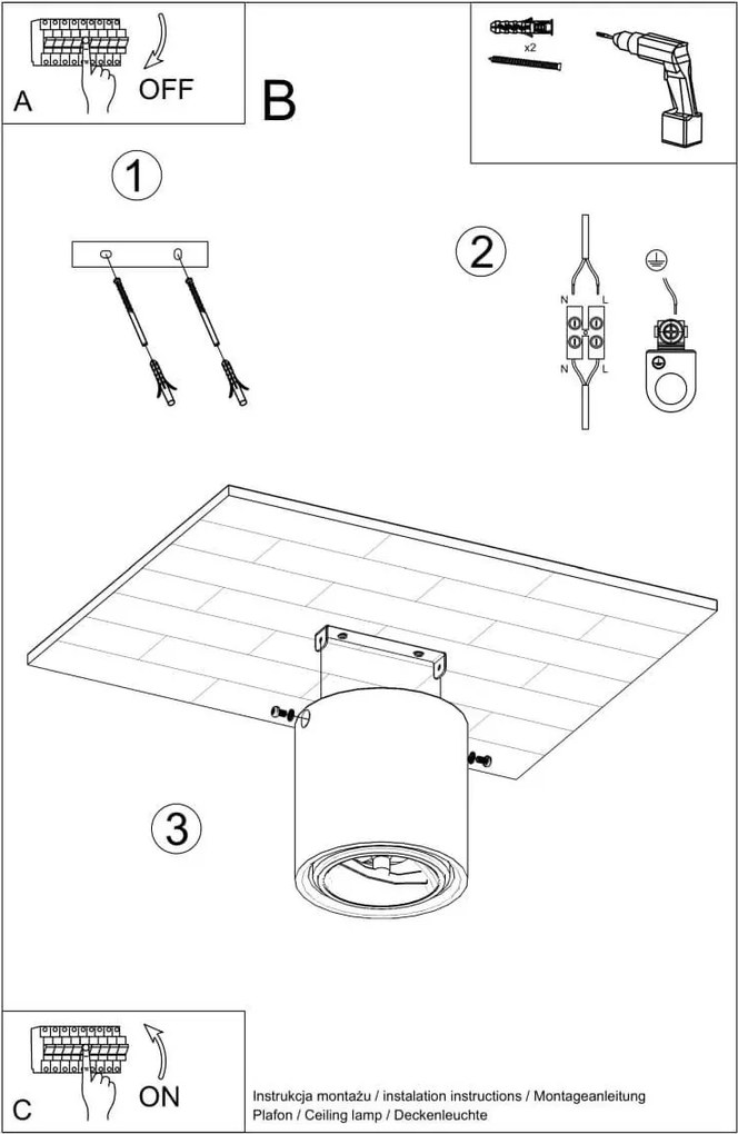 Lampada da soffitto CULLO in Cemento con base GU10