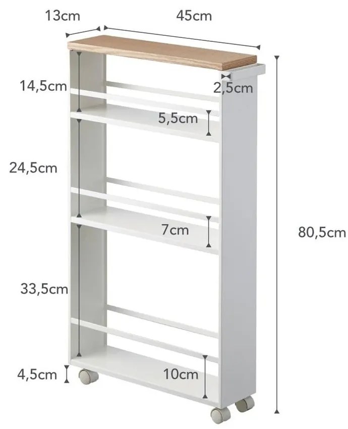 Mobile da bagno bianco in metallo 47,5x81 cm Tower - YAMAZAKI