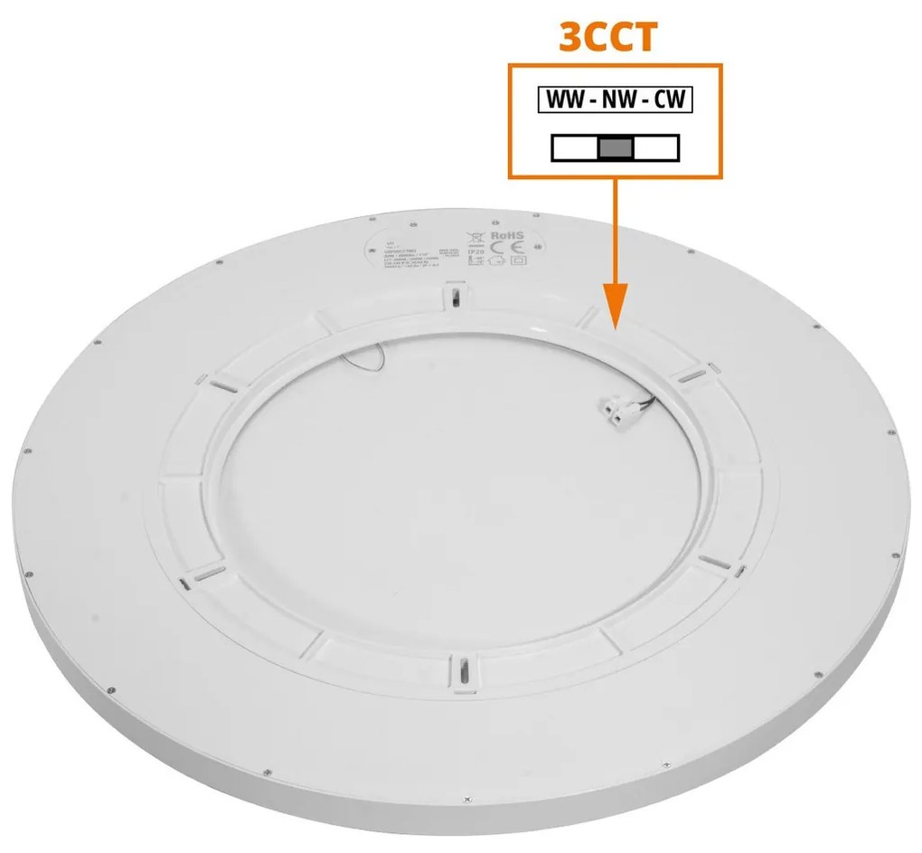 Plafoniera LED Rotonda 50W Slim CCT Ø600mm IP20 - Bianca