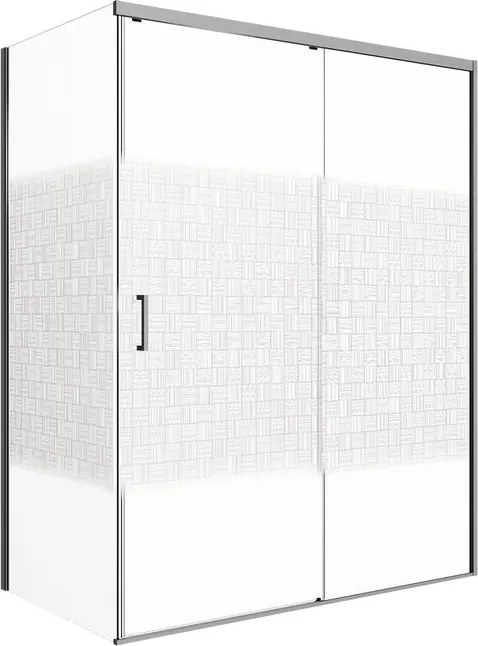 Porta doccia L 77-78 cm x H 200 cm per nicchia in vetro serigrafato SP. 6 mm, profilo argento, serie Jazz